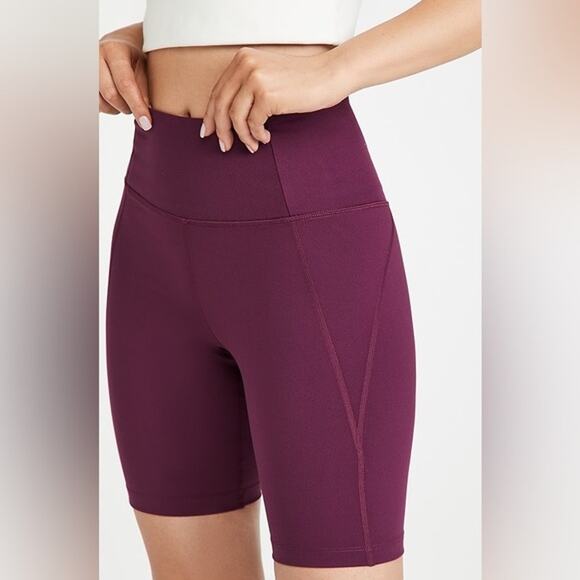 Girlfriend Collective Bike Shorts Maroon High Waist Activewear Fitness Size M - Picture 1 of 5